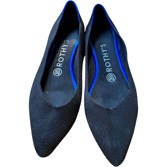 Rothy's Pointed Flats The Point in Black Size 7 - Picture 1 of 7